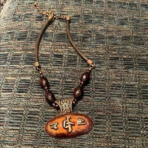 Chico’s Brown Beaded Pendant Necklace